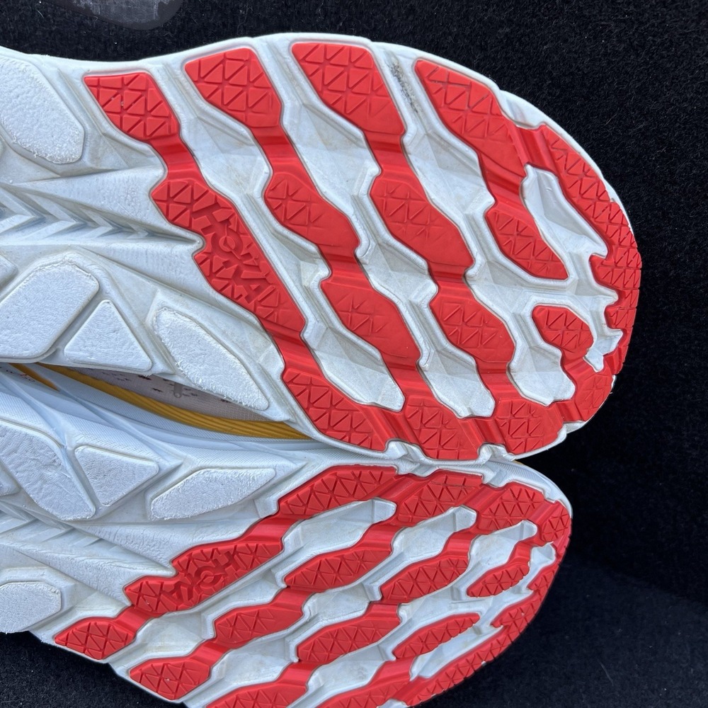 Hoka One One Clifton 8 White Red Mens Running Shoes Size 10.5D 1119398NCBDB - Picture 9 of 9